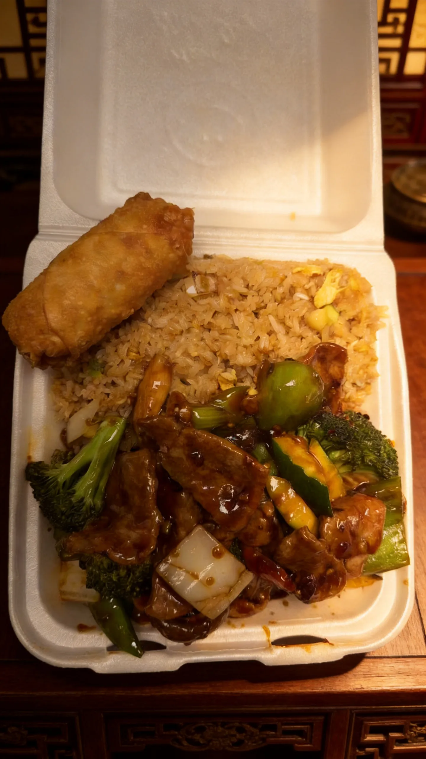 Beef with Broccoli Combo Plate at Dragon Bowl, Asian Cuisine Restaurant in The Village