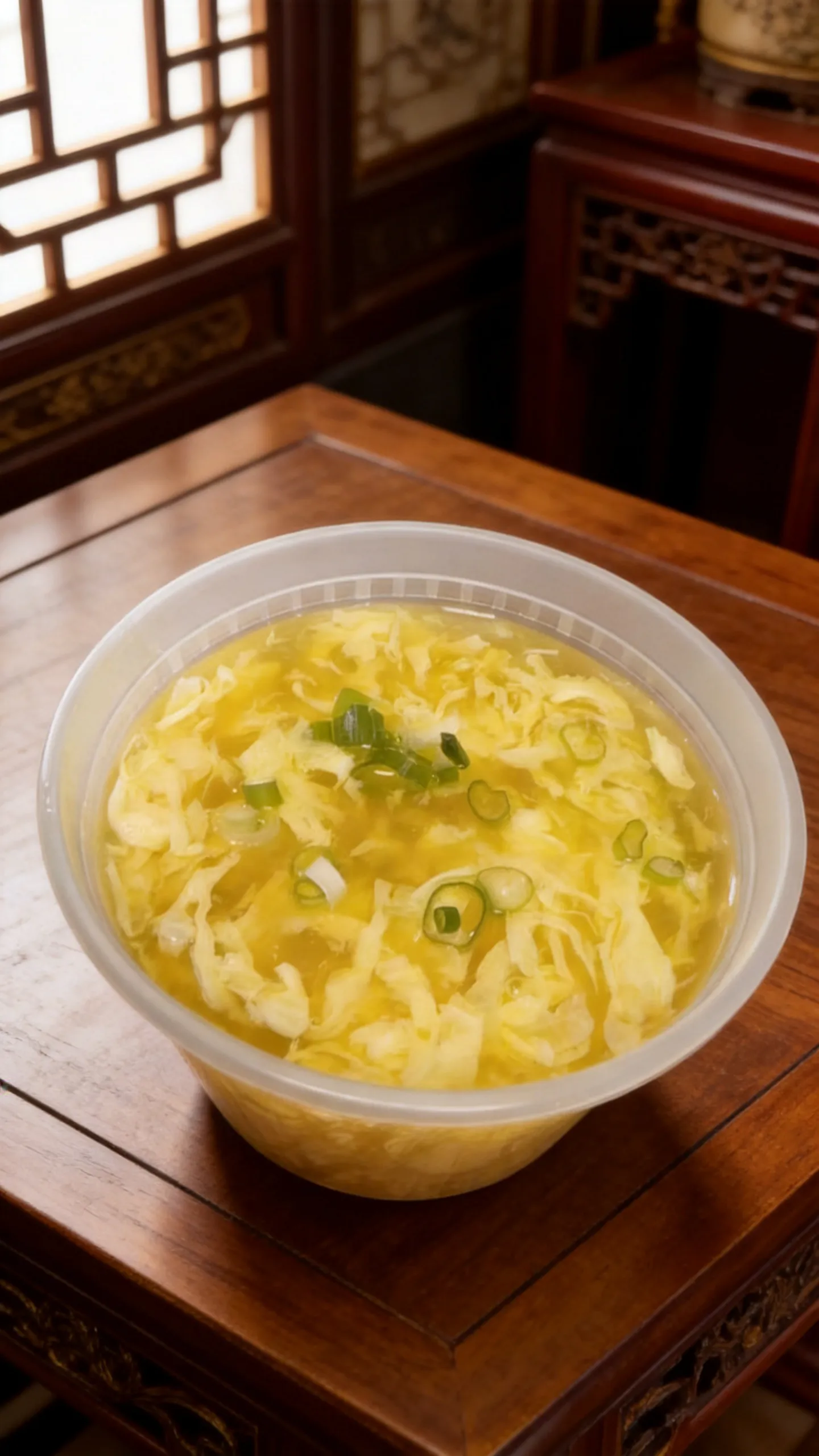 Egg Drop Soup at Dragon Bowl, Asian Cuisine Restaurant in The Village