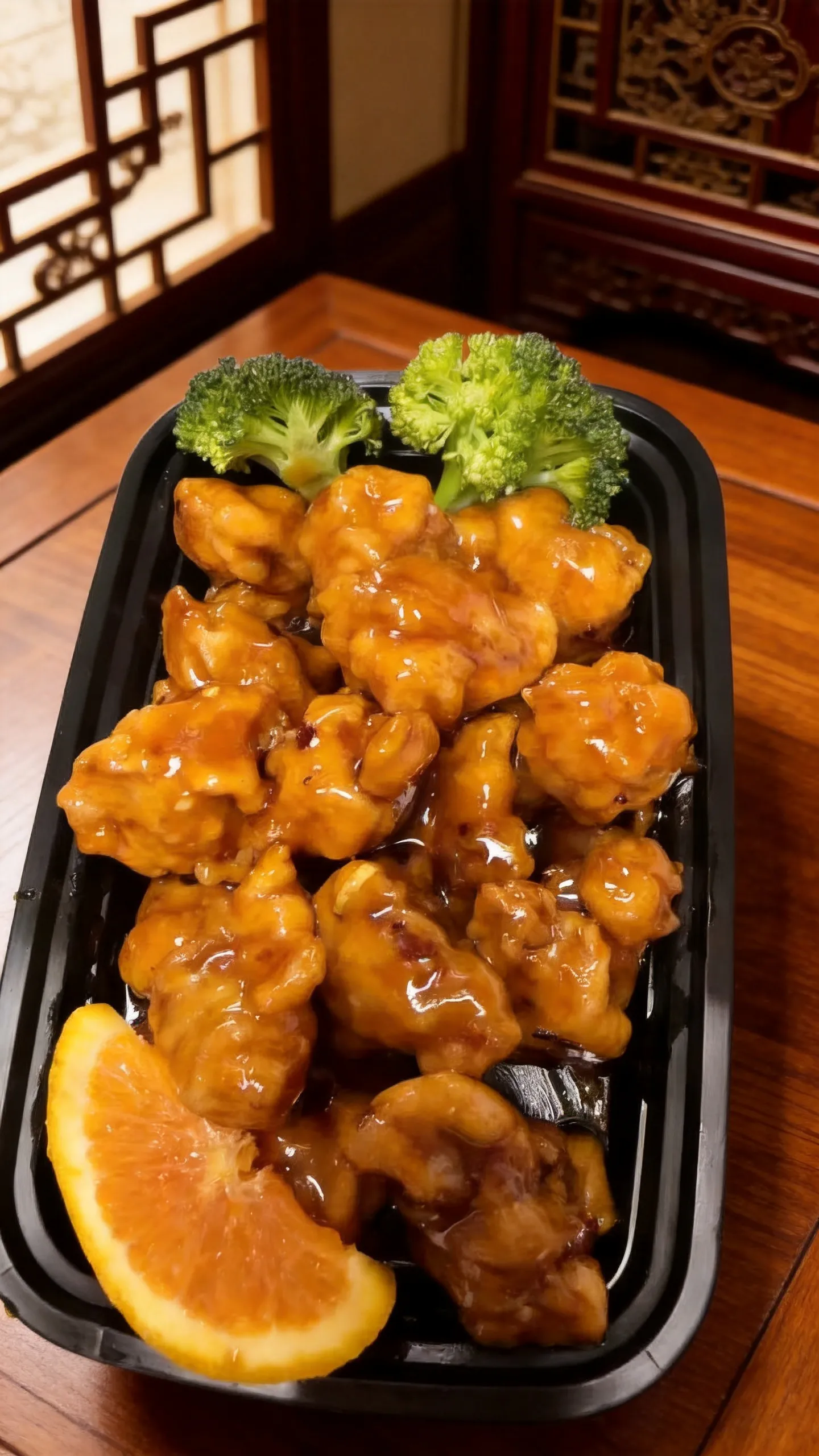Orange Chicken at Dragon Bowl, Asian Cuisine Restaurant in The Village