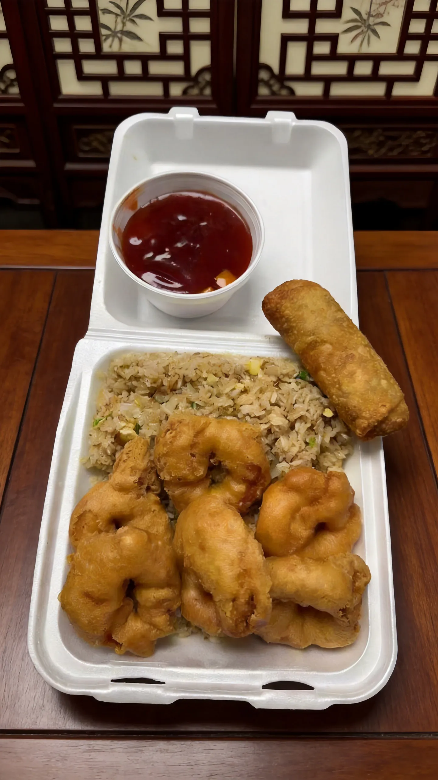 Sweet and Sour Shrimp Combo Plate at Dragon Bowl, Asian Cuisine Restaurant in The Village